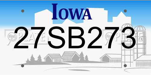 27SB273 Iowa License Plate