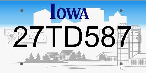 27TD587 Iowa License Plate