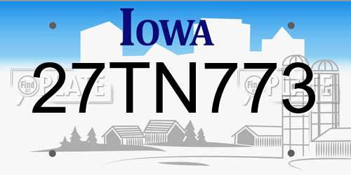 27TN773 Iowa License Plate