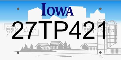 27TP421 Iowa License Plate