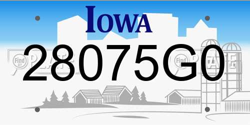 28075G0 Iowa License Plate