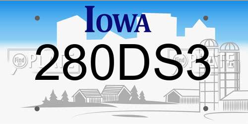 280DS3 Iowa License Plate