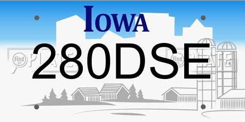 280DSE Iowa License Plate