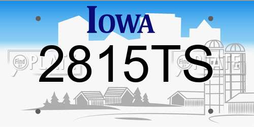2815TS Iowa License Plate