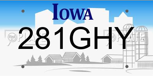 281GHY Iowa License Plate