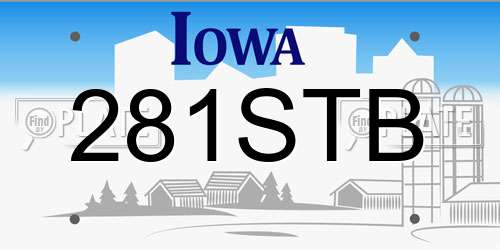 281STB Iowa License Plate