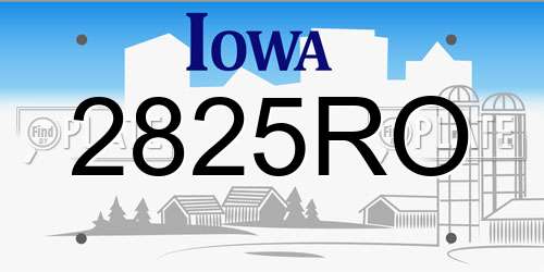 2825RO Iowa License Plate