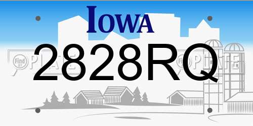2828RQ Iowa License Plate