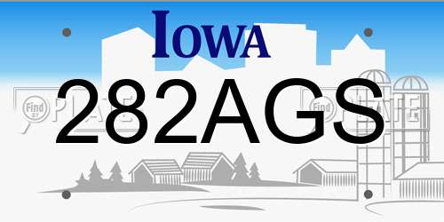 282AGS Iowa License Plate
