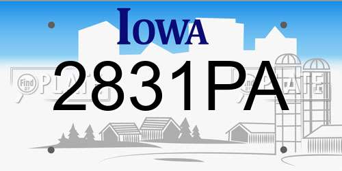 2831PA Iowa License Plate