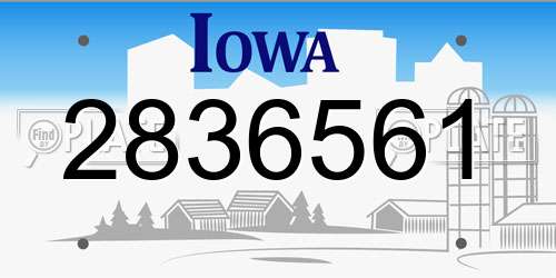 2836561 Iowa License Plate