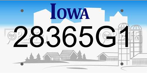 28365G1 Iowa License Plate