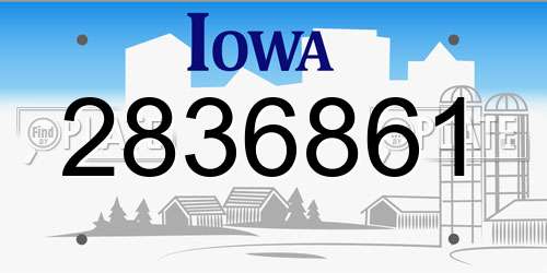 2836861 Iowa License Plate
