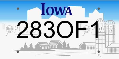 283OF1 Iowa License Plate