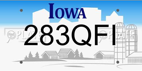 283QFI Iowa License Plate