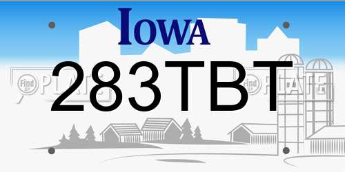 283TBT Iowa License Plate