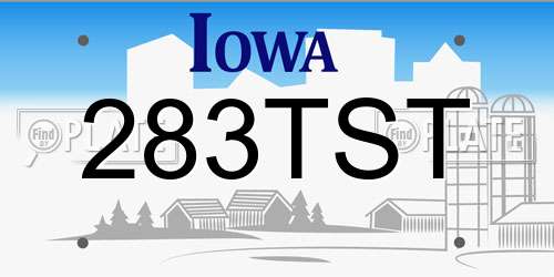 283TST Iowa License Plate