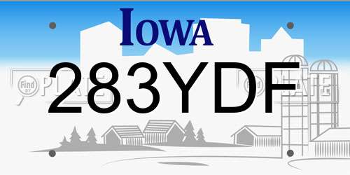 283YDF Iowa License Plate