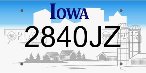 2840JZ Iowa License Plate