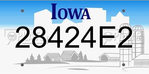28424E2 Iowa License Plate