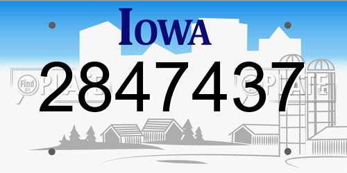 2847437 Iowa License Plate