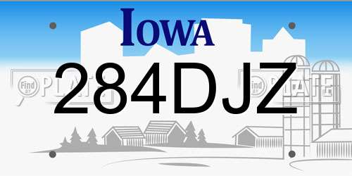 284DJZ Iowa License Plate