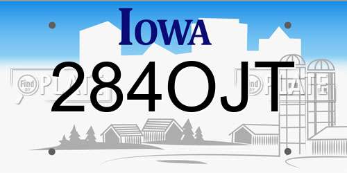 284OJT Iowa License Plate