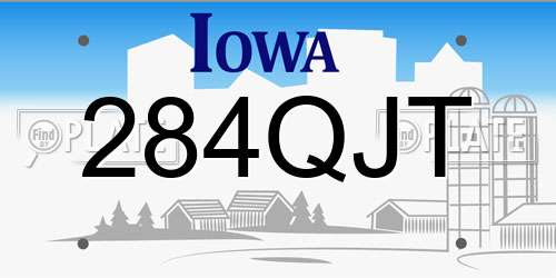 284QJT Iowa License Plate