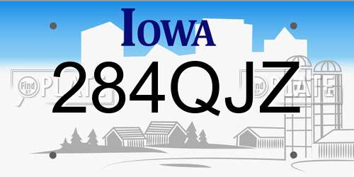 284QJZ Iowa License Plate