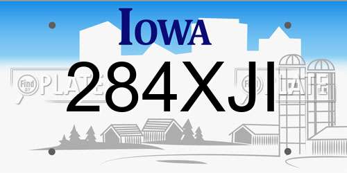 284XJI Iowa License Plate