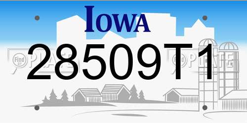 28509T1 Iowa License Plate