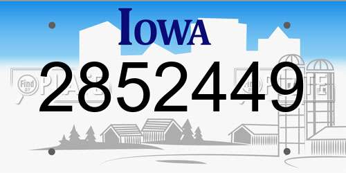 2852449 Iowa License Plate