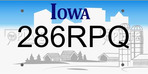 286RPQ Iowa License Plate