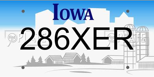 286XER Iowa License Plate