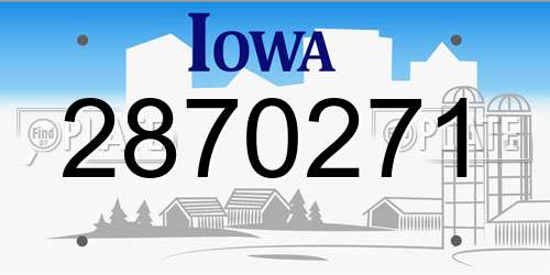 2870271 Iowa License Plate