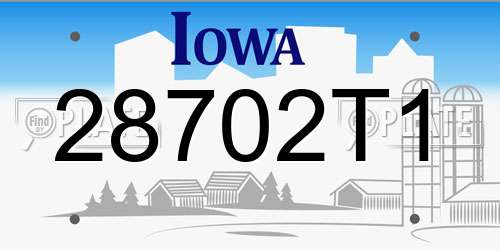 28702T1 Iowa License Plate