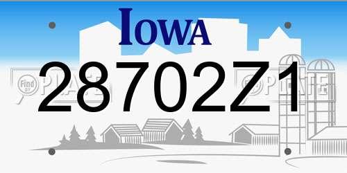 28702Z1 Iowa License Plate