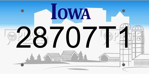 28707T1 Iowa License Plate