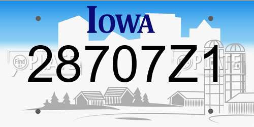 28707Z1 Iowa License Plate