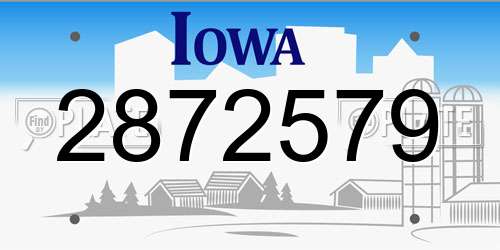 2872579 Iowa License Plate
