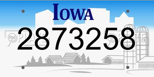 2873258 Iowa License Plate