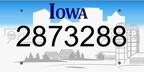 2873288 Iowa License Plate
