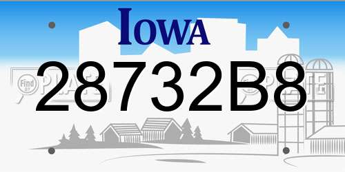 28732B8 Iowa License Plate