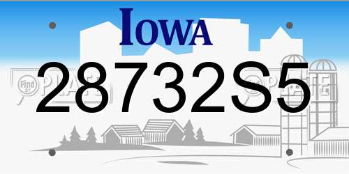 28732S5 Iowa License Plate
