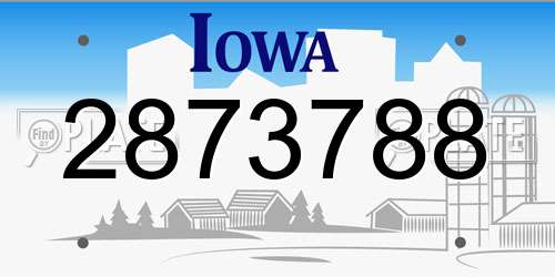 2873788 Iowa License Plate