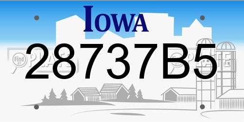 28737B5 Iowa License Plate