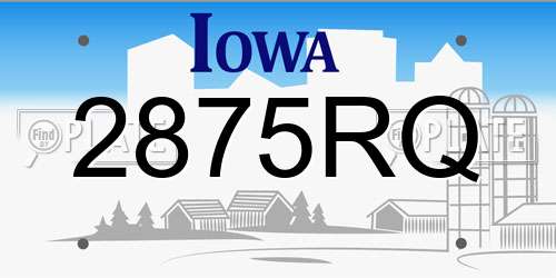 2875RQ Iowa License Plate