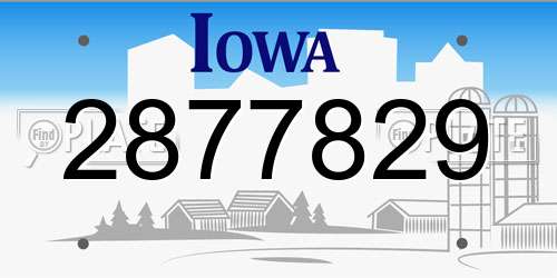 2877829 Iowa License Plate