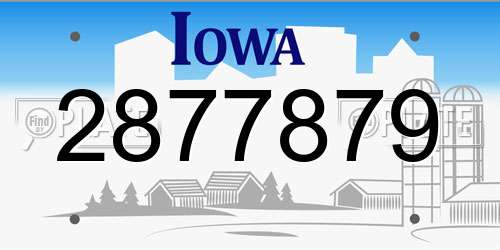 2877879 Iowa License Plate