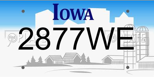 2877WE Iowa License Plate